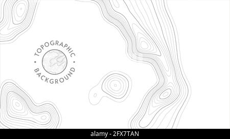 Vektor topografische Mustertextur. Gray Contours Geographische Berg Topographie Vektor-Illustration. Karte auf Landwegen. Höhengrafik CO Stock Vektor