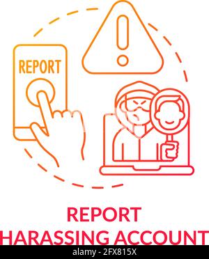 Symbol für das Konzept des belästigenden Kontos Stock Vektor