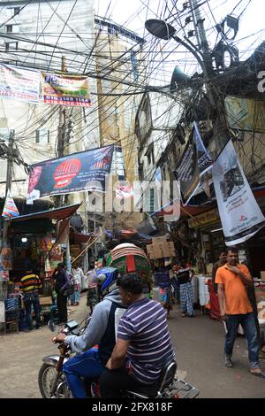 Die pulsierenden Märkte im Chawk Bazar in Dhaka, Bangladesch. Stockfoto