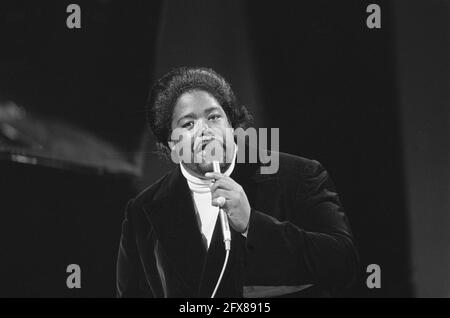 Barry White, 17. Februar 1974, Festivals, Sänger, Niederlande, Presseagentur des 20. Jahrhunderts, Foto, Nachrichten zum erinnern, Dokumentarfilm, historische Fotografie 1945-1990, visuelle Geschichten, Menschliche Geschichte des zwanzigsten Jahrhunderts, Momente in der Zeit festzuhalten Stockfoto