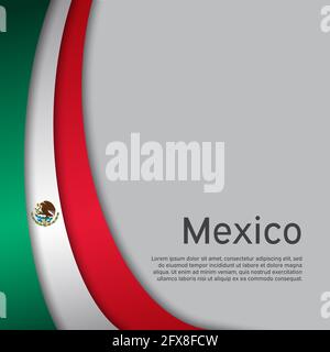 Abstrakt schwenkende flagge mexikos. Kreativer Hintergrund in mexiko Flaggen Farben für Urlaub Karte Design. National Poster. Staatliches mexikanisches patriotisches Cover, Busine Stock Vektor