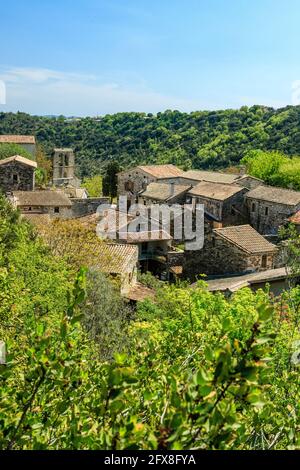 Frankreich, Ardeche, Nationalpark Cevennes, regionaler Naturpark Monts d'Ardeche, Les Vans, Naves Village // Frankreich, Ardèche (07), Parc national des Cév Stockfoto