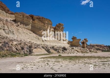 Blick auf die Erosion von Bolnuevo, Las Gredas, Mazarron. Murcia, Spanien Stockfoto