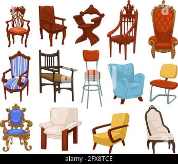 Möbel verschiedener Altersgruppen und Kulturen Vektor Stock Vektor