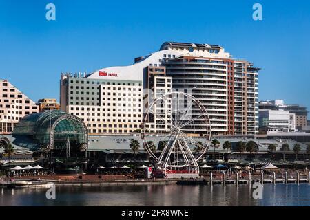 Allgemeiner Blick auf Darling Harbour, Sydney, Australien. Stockfoto