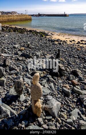 Ansicht der Steinarrangements in St. Ives, Cornwall Stockfoto