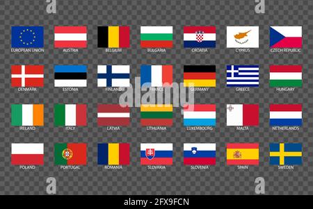 Flaggenstaaten der Europäischen Union Stock Vektor