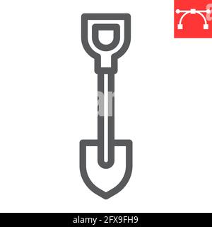 Schaufel Liniensymbol Stock Vektor