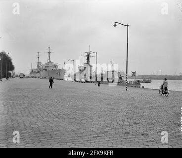 Besuch der britischen und norwegischen Flotte in Rotterdam, 25. März 1957, Flottenbesuche, Niederlande, Foto der Presseagentur des 20. Jahrhunderts, zu erinnerende Nachrichten, Dokumentarfilm, historische Fotografie 1945-1990, visuelle Geschichten, Menschliche Geschichte des zwanzigsten Jahrhunderts, Momente in der Zeit festzuhalten Stockfoto