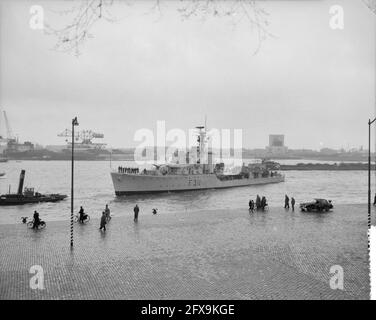 Besuch der britischen und norwegischen Flotte in Rotterdam, 25. März 1957, Flottenbesuche, Niederlande, Foto der Presseagentur des 20. Jahrhunderts, zu erinnerende Nachrichten, Dokumentarfilm, historische Fotografie 1945-1990, visuelle Geschichten, Menschliche Geschichte des zwanzigsten Jahrhunderts, Momente in der Zeit festzuhalten Stockfoto