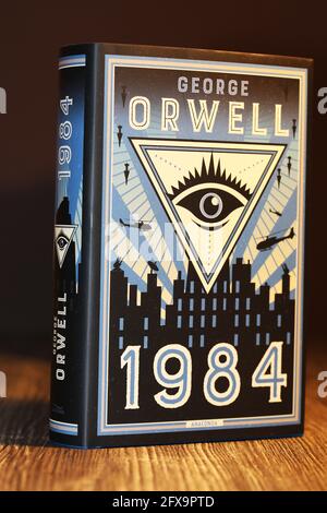 Nahaufnahme des Romans „1984“ von George Orwell Stockfoto