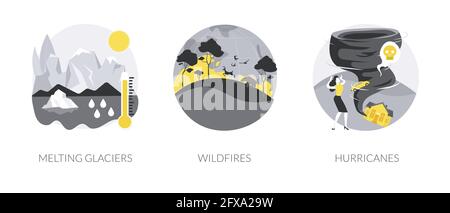 Natürliche Katastrophe abstraktes Konzept Vektor Illustrationen. Stock Vektor