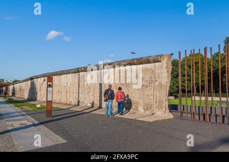 BERLIN, DEUTSCHLAND - 21. AUGUST 2017: Gedenkstätte Berliner Mauer Gedenkstätte Berliner Mauer in Berlin, Deutschland Stockfoto