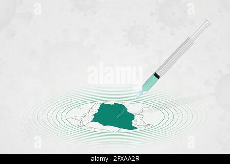 Impfkonzept für Saudi-Arabien, Impfstoffinjektion in der Karte von Saudi-Arabien. Impfstoff und Impfung gegen Coronavirus, COVID-19. Vektorvorlage abo Stock Vektor