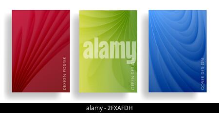 Set von Poster-Hintergrundformen mit glatten 3d-Wellen forminf strukturierter Textur Stock Vektor