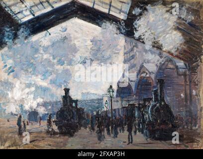 Gare Saint Lazare von Claude Monet (1840-1926), Öl auf Leinwand, 1877 Stockfoto