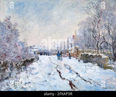 Schneeszene in Argenteuil von Claude Monet (1840-1926), Öl auf Leinwand, 1875 Stockfoto
