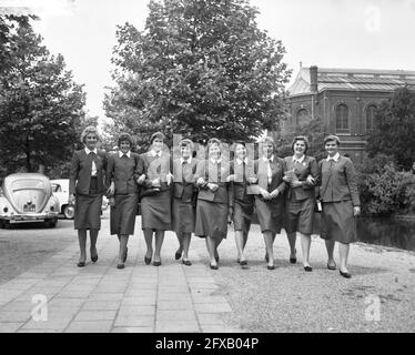 Die ersten Teilnehmer der Weltmeisterschaft Field Trade Amsterdam angekommen, 10. Juni 1960, Teilnehmer, Weltmeisterschaften, Niederlande, Presseagentur des 20. Jahrhunderts, Foto, Nachrichten zum erinnern, Dokumentarfilm, historische Fotografie 1945-1990, visuelle Geschichten, Menschliche Geschichte des zwanzigsten Jahrhunderts, Momente in der Zeit festzuhalten Stockfoto