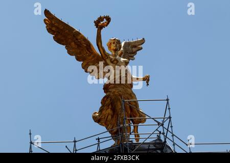 Mexiko-Stadt, Mexiko. Mai 2021. MEXIKO-STADT, MEXIKO - MAI 26: Allgemeine Ansicht des Engels der Unabhängigkeit auf Reforma Avenue, Es ist ein historisches Denkmal, Es wurde 1910 eingeweiht, um die Hundertjahrfeier des Beginns der mexikanischen Unabhängigkeit zu gedenken. Jetzt ist es eine Ikone des Tourismus in Mexiko. Am 26. Mai 2021 in Mexiko-Stadt, Mexiko. (Foto von Eyepix/Sipa USA) Quelle: SIPA USA/Alamy Live News Stockfoto