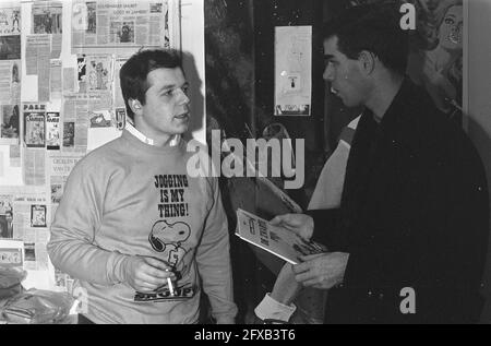 Besitzer Comic-Shop Lambiek (Bestellung Elsevier), 30. Januar 1969, Unternehmer, Geschäfte, Niederlande, Presseagentur des 20. Jahrhunderts, Foto, Nachrichten zum erinnern, Dokumentarfilm, historische Fotografie 1945-1990, visuelle Geschichten, Menschliche Geschichte des zwanzigsten Jahrhunderts, Momente in der Zeit festzuhalten Stockfoto