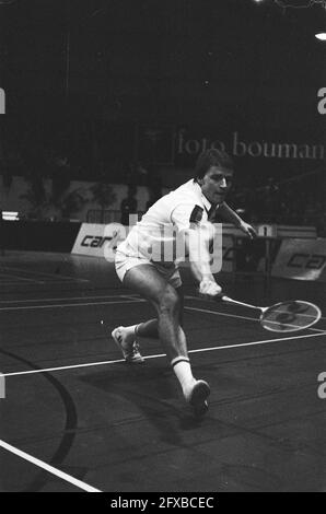 Internationale Open-Badminton-Meisterschaften in Beverwijk; Weltmeister Flemme Delfs, 12. Februar 1978, BADMINTON, MEISTERSCHAFTEN, Niederlande, Presseagentur des 20. Jahrhunderts, Foto, Nachrichten zum erinnern, Dokumentarfilm, historische Fotografie 1945-1990, visuelle Geschichten, Menschliche Geschichte des zwanzigsten Jahrhunderts, Momente in der Zeit festzuhalten Stockfoto