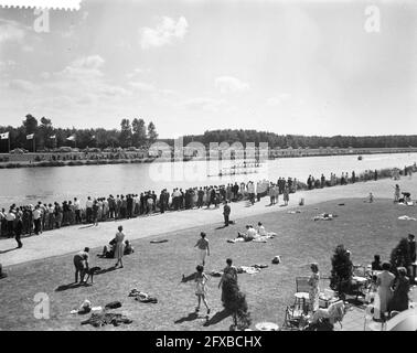 Internationale Ruderregatten Bosbaan, 19. Juni 1960, Ruderwettbewerbe, Niederlande, 20. Jahrhundert Presseagentur Foto, Nachrichten zu erinnern, Dokumentarfilm, historische Fotografie 1945-1990, visuelle Geschichten, Menschliche Geschichte des zwanzigsten Jahrhunderts, Momente in der Zeit festzuhalten Stockfoto