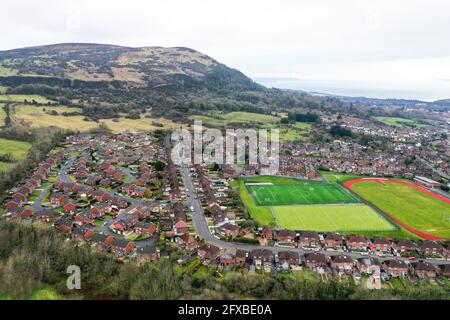 Luftdrohnenaufnahme von Belfast Nordirland Stockfoto