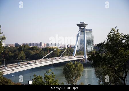 Die meisten SNP-Brücke von Bratislava in der Slowakei Stockfoto