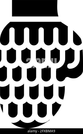Handschuh für Auto Polieren Glyphen Symbol Vektor Illustration Stock Vektor