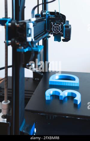 3D-Text auf automatischem Drucker Stockfoto