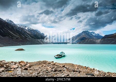 Malerischer Blick auf den türkisfarbenen Tasman Lake Stockfoto