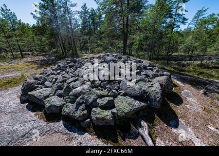 Finnland, Rauma, bronzezeitliche Grabstätte von Sammallahdenmaki Stockfoto