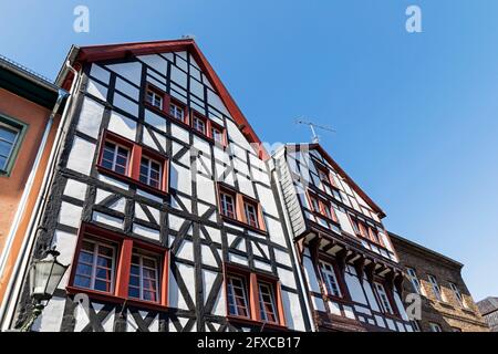 Deutschland, Nordrhein-Westfalen, Bad Münstereifel, Flachansicht von Fachwerkhäusern Stockfoto