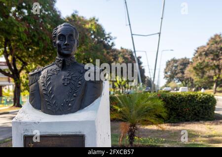 Büste von Simon Bolivar in der Avenue of Presidents in Santiago de Cuba, Kuba Stockfoto