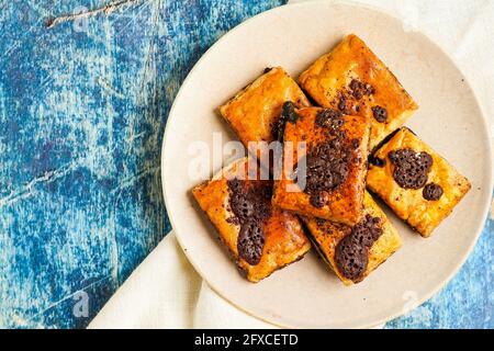 Schokoladengebäck Rugelach Stockfoto