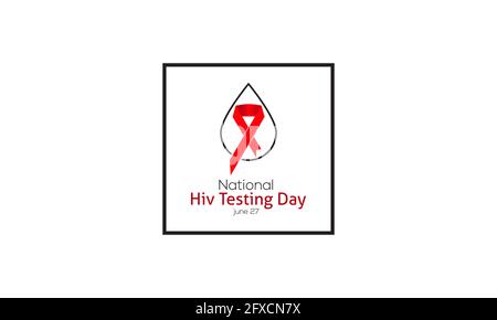 National HIV Testing Day Vactor Banner wird jedes Jahr am 27. Juni beobachtet. Kampagne Zur Sensibilisierung Für Hiv/Aids-Tests – Vektorhintergrund, Banner, Poster, Karten-Tem Stock Vektor