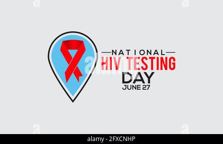 National HIV Testing Day Vactor Banner wird jedes Jahr am 27. Juni beobachtet. Kampagne Zur Sensibilisierung Für Hiv/Aids-Tests – Vektorhintergrund, Banner, Poster, Karten-Tem Stock Vektor