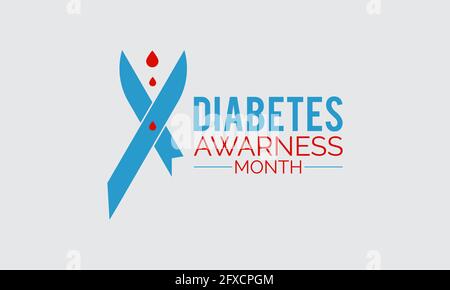 Diabetesbewusstsein Vektor-Banner Illustration. Sensibilisierungskampagne Vektorhintergrund, Banner, Poster, Kartenvorlage. Stock Vektor