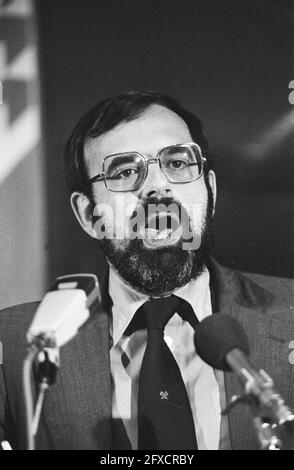 Parteirat PvdA in Zeist mit Wahl des Listenführers für Europawahlen; Jan Pronk (Chef), 6. Januar 1979, Wahlen, Listenführer, Parteiräte, Niederlande, Foto der Presseagentur des 20. Jahrhunderts, Nachrichten zu erinnern, Dokumentarfilm, historische Fotografie 1945-1990, visuelle Geschichten, Menschliche Geschichte des zwanzigsten Jahrhunderts, Momente in der Zeit festzuhalten Stockfoto