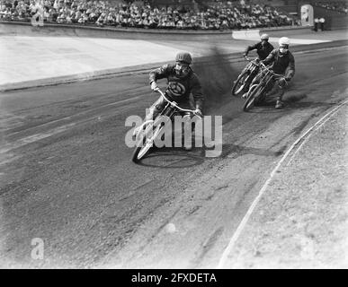 New-England Speedway-Rennen im Olympiastadion, 30. Juli 1948, STADION, Niederlande, 20. Jahrhundert Presseagentur Foto, Nachrichten zu erinnern, Dokumentarfilm, historische Fotografie 1945-1990, visuelle Geschichten, Menschliche Geschichte des zwanzigsten Jahrhunderts, Momente in der Zeit festzuhalten Stockfoto