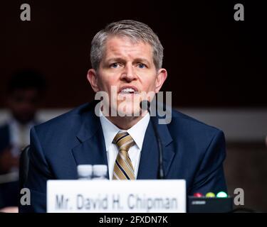 Washington, USA 26. Mai 2021. 26. Mai 2021 - Washington, DC, USA: David Chipman, Nominierter zum Direktor des Bureau of Alcohol, Tobacco, Firearms, and Explosives, Rede bei einer Anhörung des Justizausschusses des Senats. (Foto: Michael Brochstein/Sipa USA) Quelle: SIPA USA/Alamy Live News Stockfoto