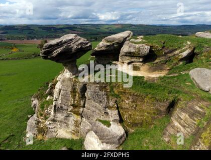 BUnNet Stane oder Bonnet Stone ist eine Gesteinsformation. Schottland. GROSSBRITANNIEN Stockfoto