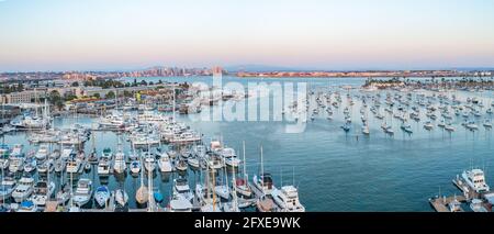 Panoramablick auf San Diego, Kalifornien Hafen Stockfoto