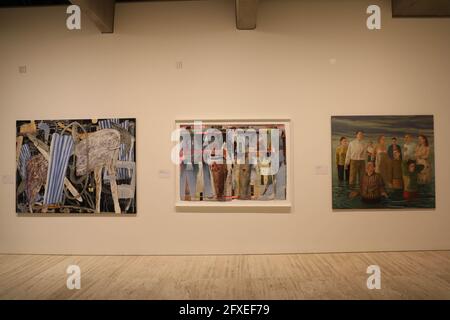 Sydney, Australien. Mai 2021. Kathrin Longhurst wurde für ihr Porträt von Kate Ceberano mit dem Archibald Packing Room Prize 2021 ausgezeichnet. Im Bild: 2021 Finalisten Des Sulman-Preises. Kredit: Richard Milnes/Alamy Live Nachrichten Stockfoto