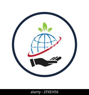 Happy Earth Day Logo Illustration Design Vorlage Stock Vektor