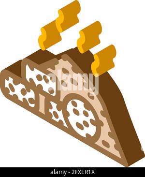 Darstellung des isometrischen Symbolvektors mit gedrücktem Kompost Stock Vektor