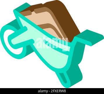 Schubkarre mit isometrischer Symboldarstellung für Kompost Stock Vektor