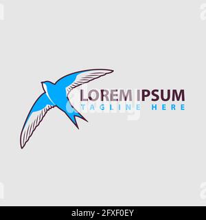 Silhouette von Vögel fliegende Schwalbe Vogel Logo Vektor-Design Vektor Abbildung Stock Vektor
