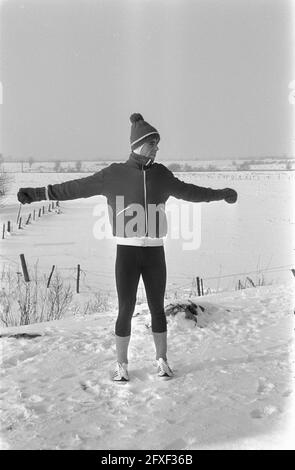 Training für Weltmeisterschaft Eisschnelllauf für Männer in Deventer Dag Fornaess beim Training, 13. Februar 1969, SCATING, Sport, Weltmeisterschaften, Niederlande, Presseagentur des 20. Jahrhunderts, Foto, Nachrichten zum erinnern, Dokumentarfilm, historische Fotografie 1945-1990, visuelle Geschichten, Menschliche Geschichte des zwanzigsten Jahrhunderts, Momente in der Zeit festzuhalten Stockfoto