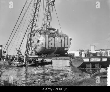 Transport von 100 Tonnen Wägekessel für Shell, 17. Oktober 1960, Transporte, Niederlande, 20. Jahrhundert Presseagentur Foto, Nachrichten zu erinnern, Dokumentarfilm, historische Fotografie 1945-1990, visuelle Geschichten, Menschliche Geschichte des zwanzigsten Jahrhunderts, Momente in der Zeit festzuhalten Stockfoto